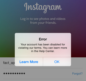 instagram error