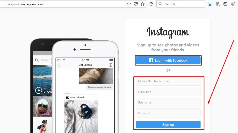 Cara buat akun instagram melalui laptop