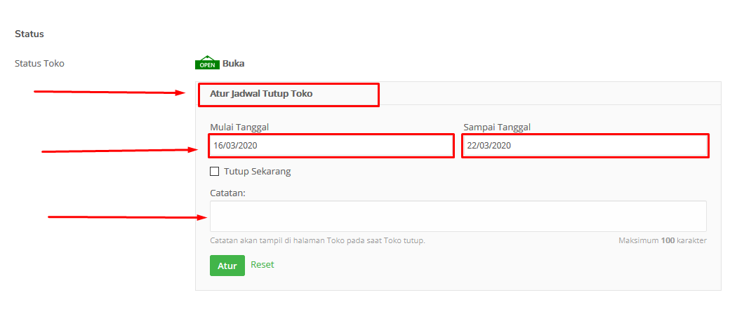 Gambar Cara menghapus toko di Tokopedia melalui PC atau komputer