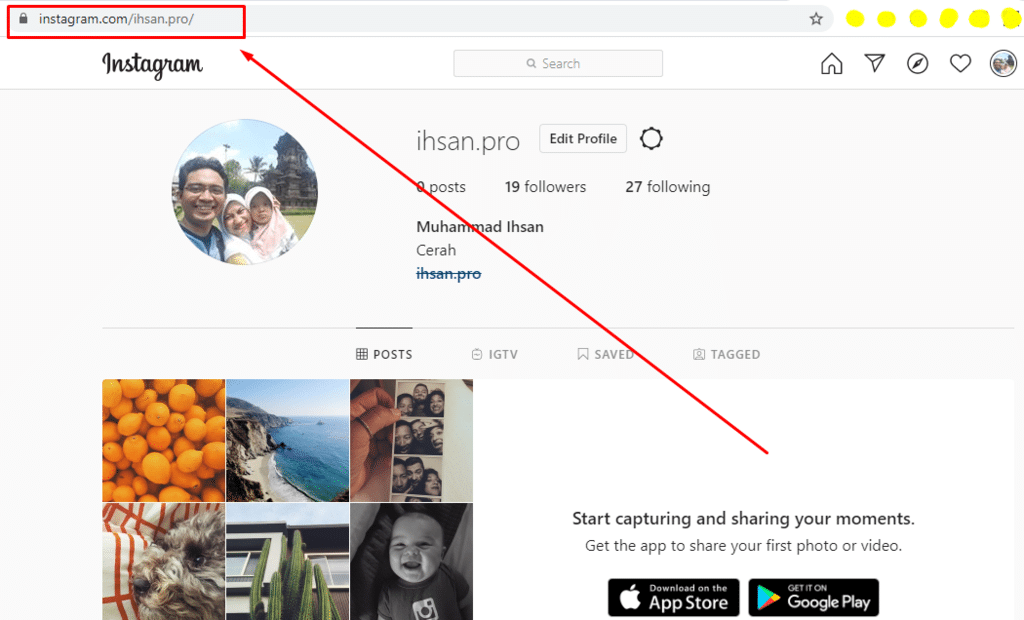 Cara copy link instagram di PC