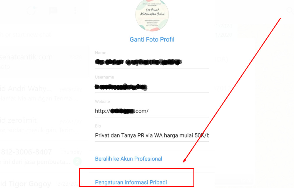 Gambar Cara mengganti email IG yang lupa kata sandi dan alasan lain via android