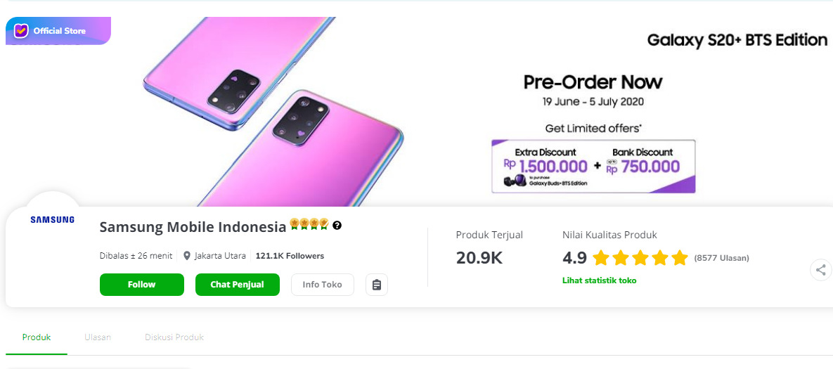 Gambar 1 - Official store tokopedia adalah...