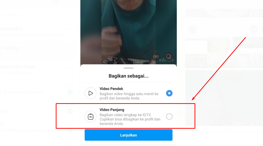 Cara upload video di IGTV