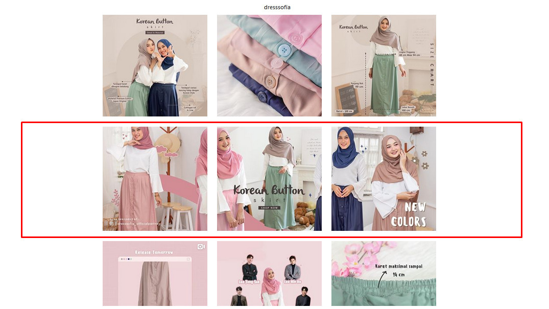 Cara membuat feed instagram olshop - Contoh