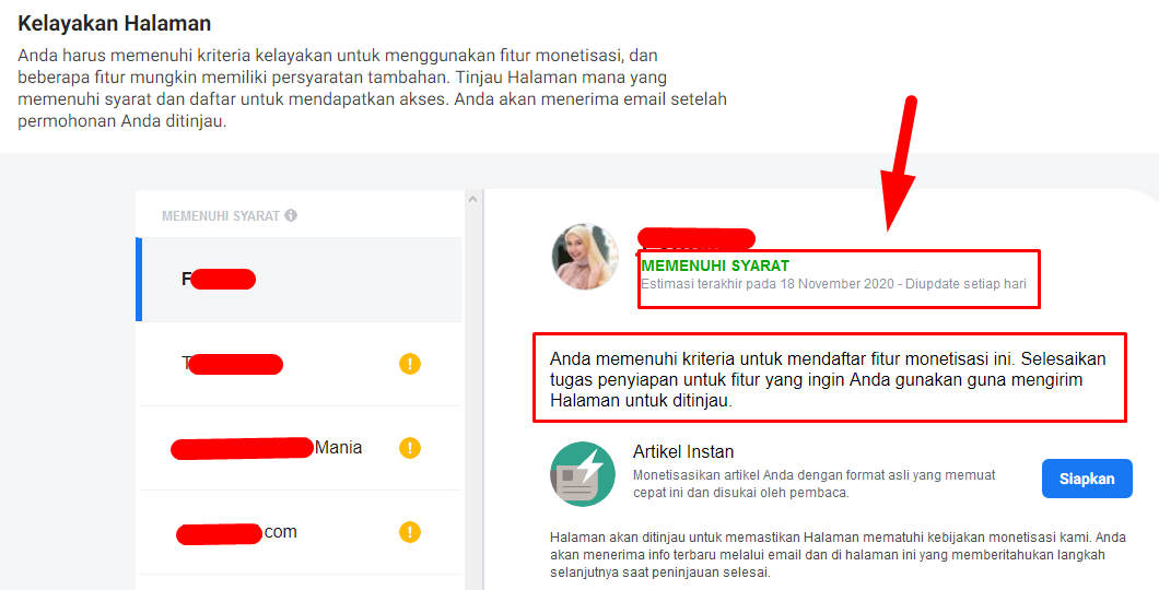 Cara cek kelayakan monetisasi facebook