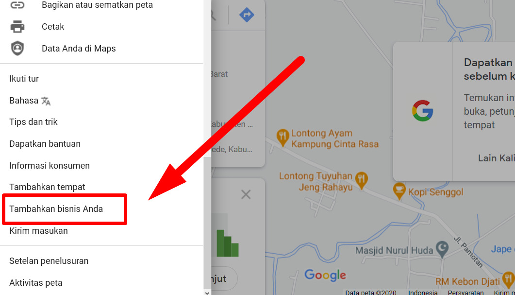 Cara menambahkan lokasi di google map komputer, laptop, atau desktop