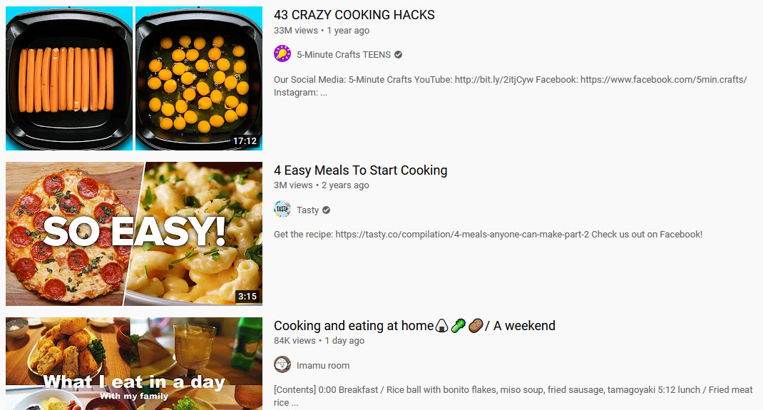 Gambar 1 - Daftar ide video untuk konten Youtube yang bagus - Tutorial memasak