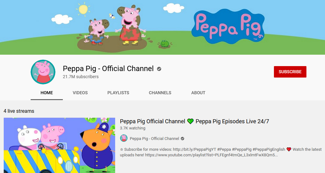 Channel youtube edukasi bahasa inggris - Peppa Pig