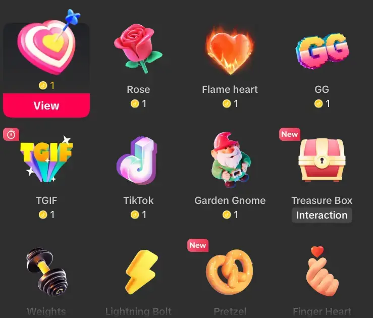 jenis-jenis gift yang ada di tiktok