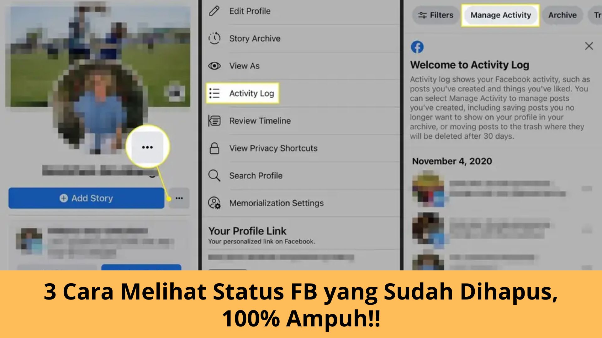 3 Cara Melihat Status FB yang Sudah Dihapus