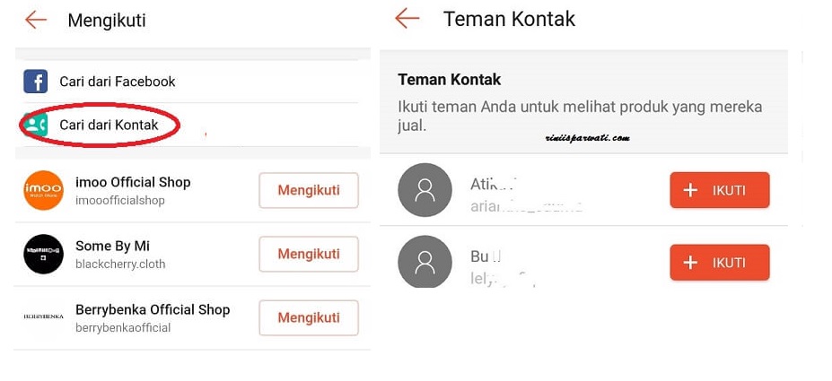 Mencari Teman di Shopee Via Kontak di Ponsel