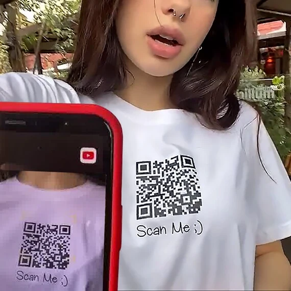 Promosi QR Code Youtube pada T shirt