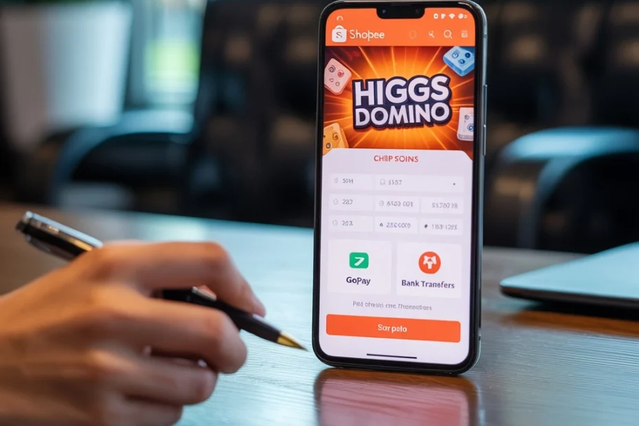 cara hutang chip higgs domino di shopee